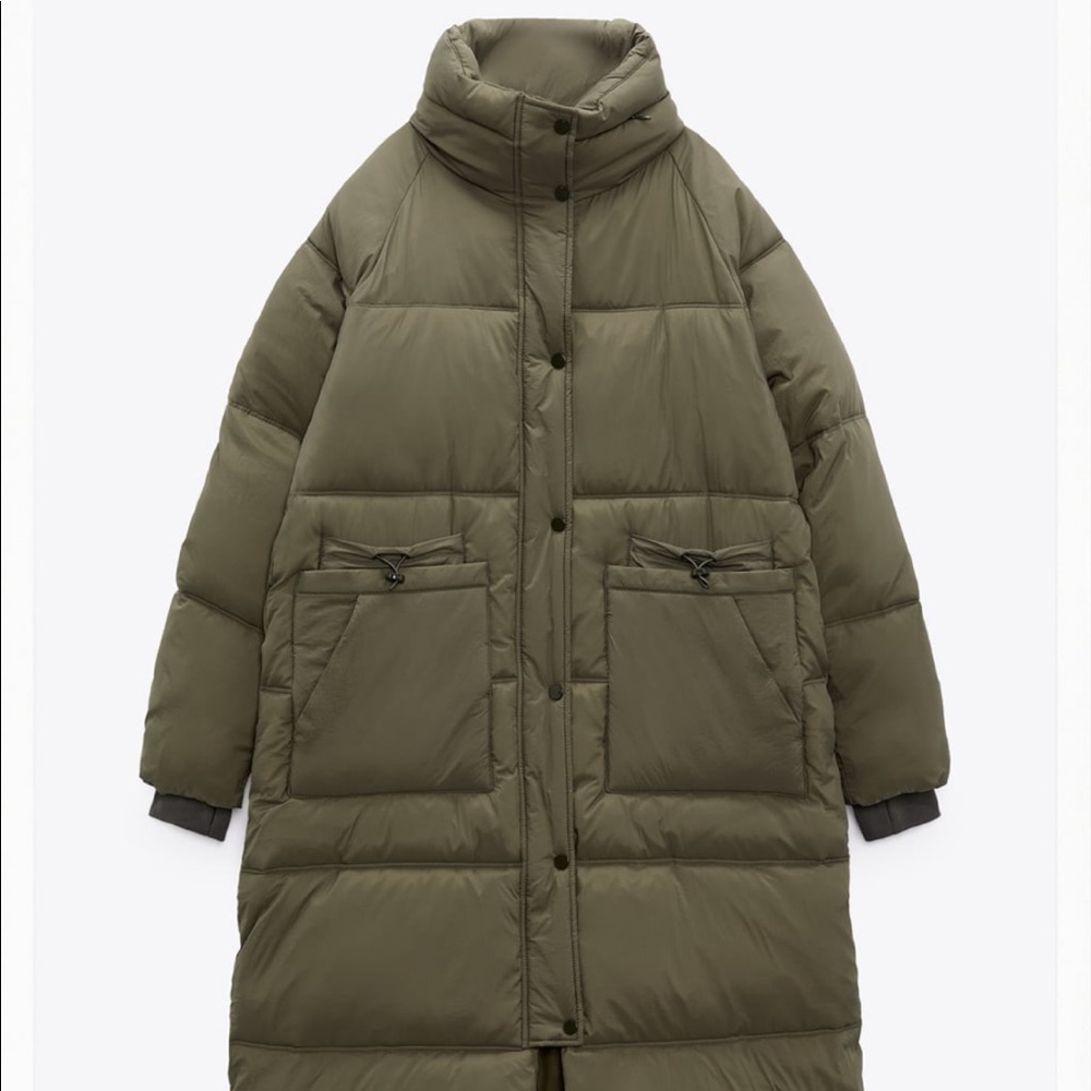 ZARA longline quilted coat